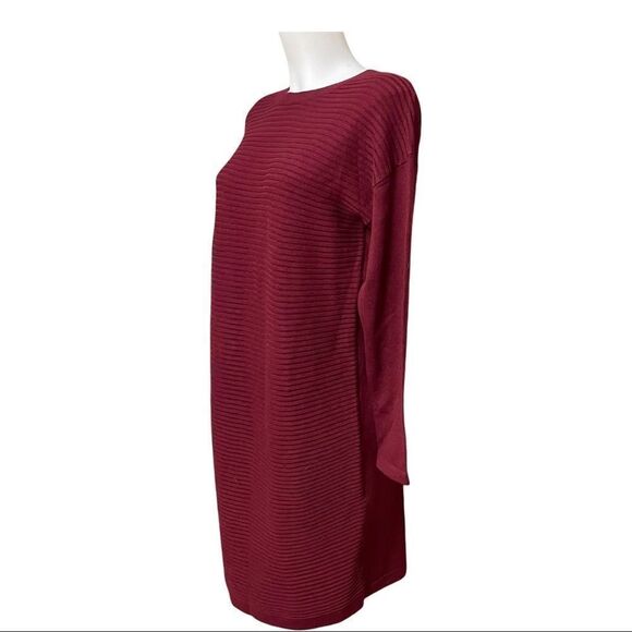ASOS MATERNITY RIBBED KNIT SWEATER DRESS LONGSLEEVE MAROON SHIFT STRETCHY SIZE 4 - Picture 4 of 10